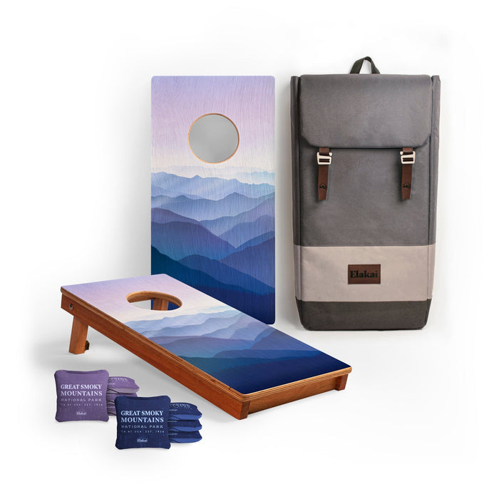 Cornhole Boards Great Smoky Mountains 1ft x 2ft Graphic Wood Travel Cornhole Set | National Parks Inspired Collection