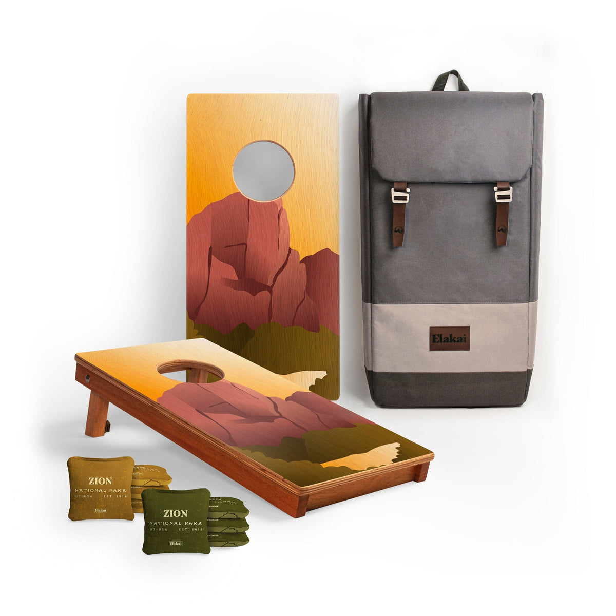 Cornhole Boards Zion 1ft x 2ft Graphic Wood Travel Cornhole Set | National Parks Inspired Collection