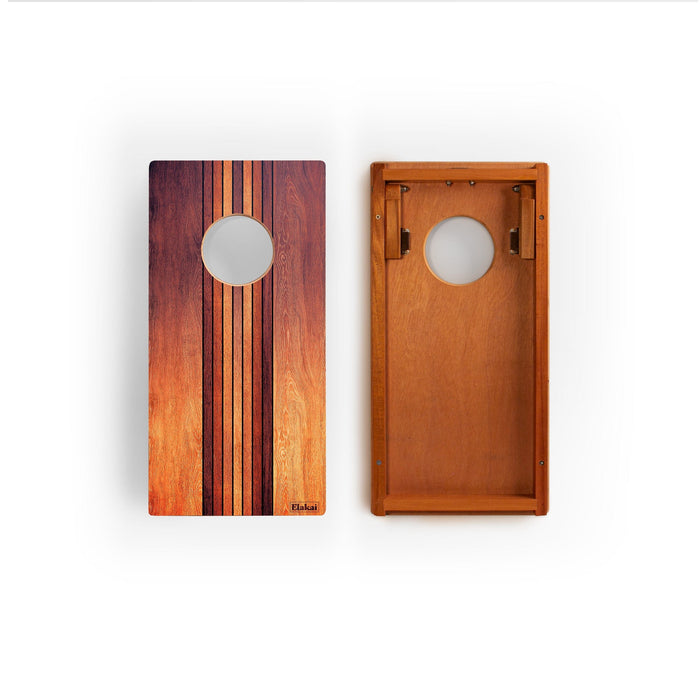 Cornhole Boards 1ft x 2ft Graphic Wood Travel Cornhole Set | Natural Surf Beach Collection