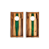 Cornhole Boards 1ft x 2ft Resin & Wood Travel Cornhole Set | Live Edge River Collection