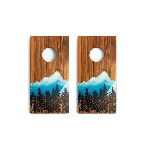 Cornhole Boards 1ft x 2ft Resin & Wood Travel Cornhole Set | Mountain Collection