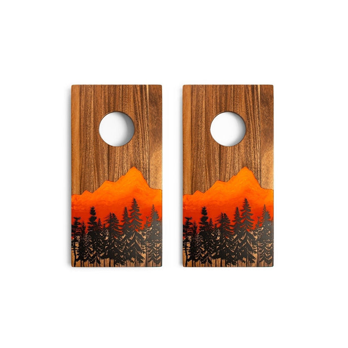 Cornhole Boards 1ft x 2ft Resin & Wood Travel Cornhole Set | Mountain Collection