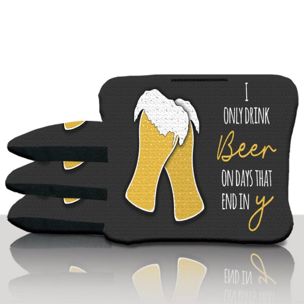 Pro Drinking Slogan Cornhole Bags