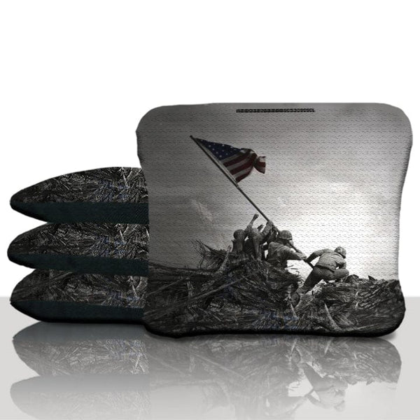 Pro Soldiers Planting American Flag Cornhole Bags