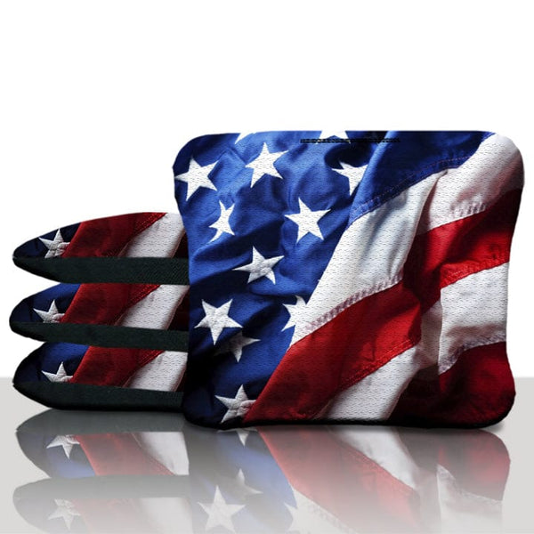 Pro Wavy American Flag Cornhole Bags