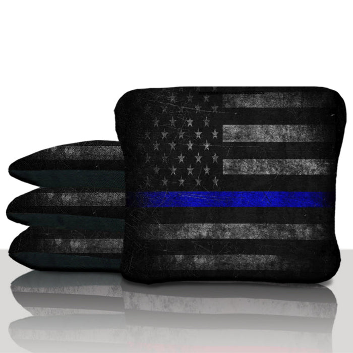 Thin Blue Line American Flag Cornhole Bags