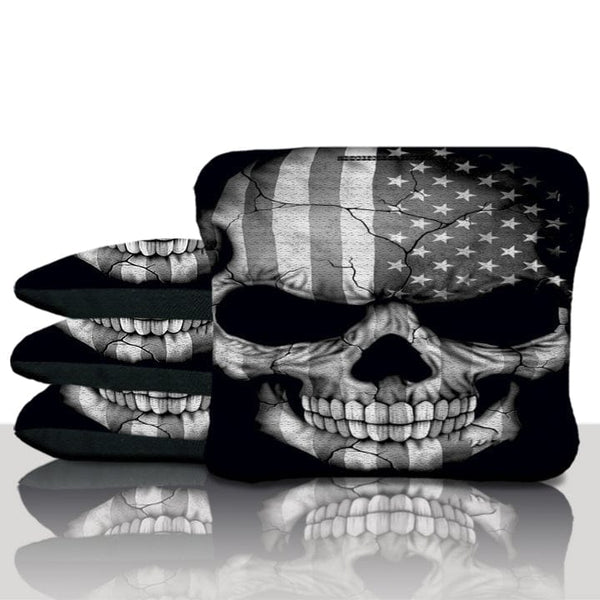 Pro American Flag Punisher Gray Skull Cornhole Bags