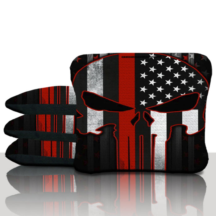 Punisher Red Line Skull Cornhole Bags