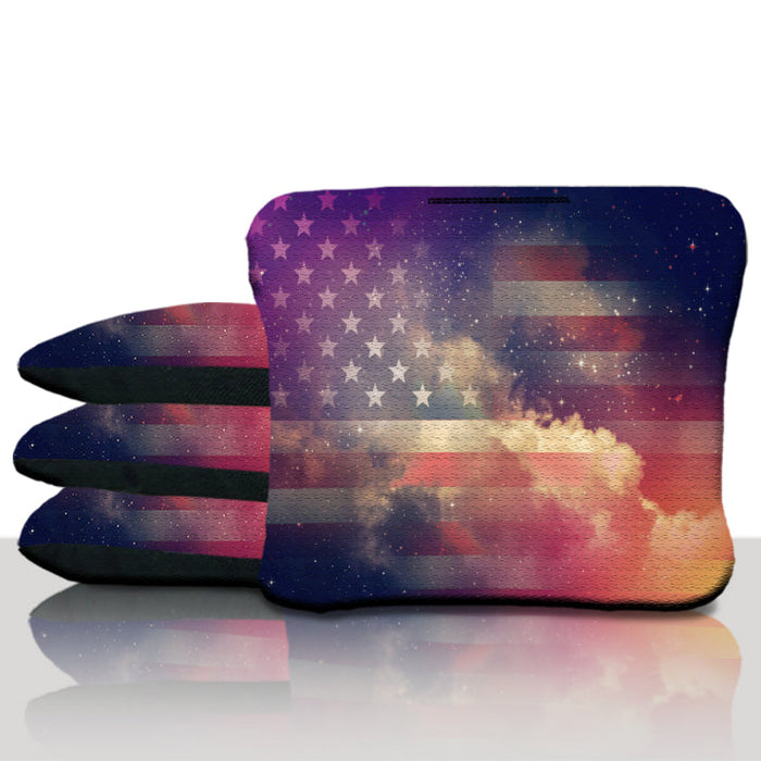 American Flag Smoke Cornhole Bags