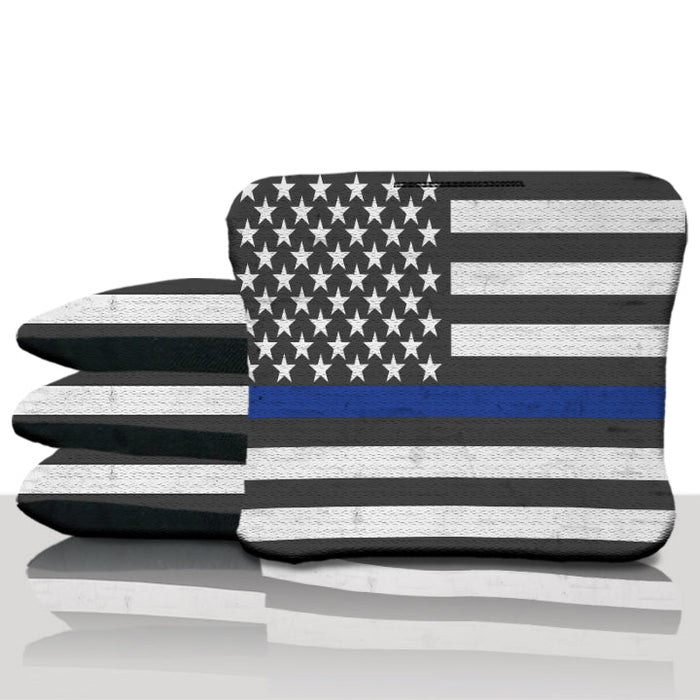 Blue Line American Flag Cornhole Bags