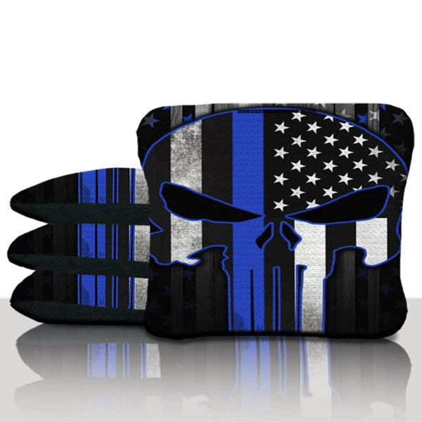 Pro Blue Line Punisher Skull Cornhole Bags