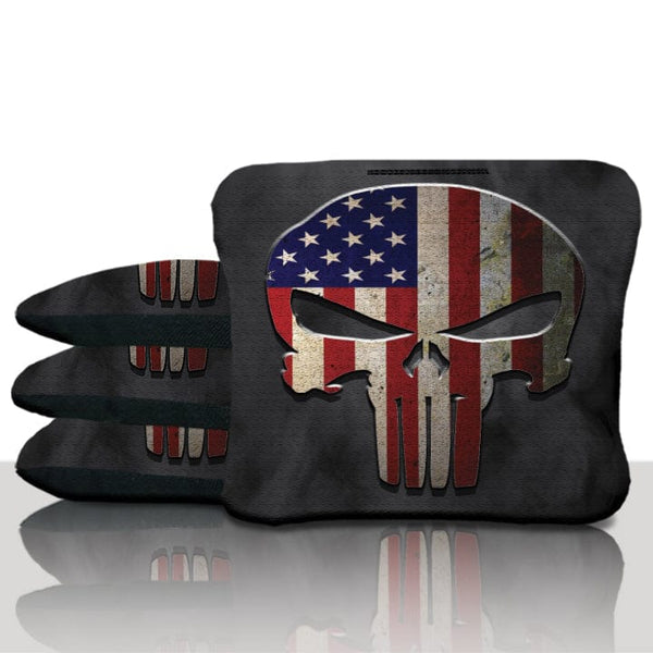 Pro American Flag Punisher Skull Cornhole Bags