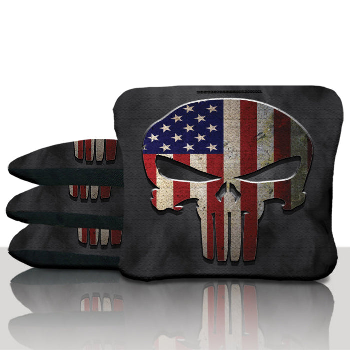 American Flag Punisher Skull Cornhole Bags