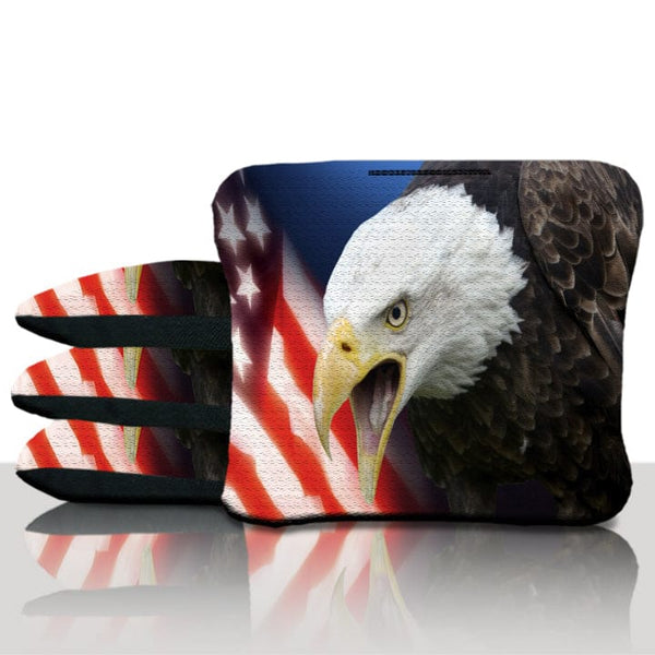 Pro Bald Eagle American Flag Cornhole Bags