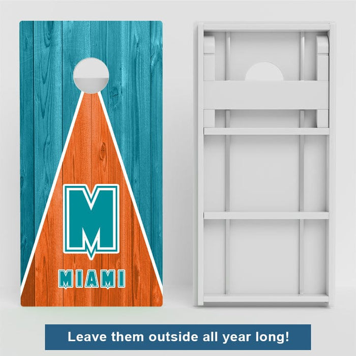 Boards Miami Football Weather Proof Cornhole Boards