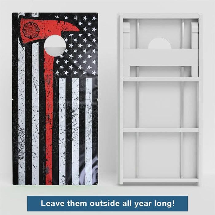 Boards Thin Red Line Axe Weather Proof Cornhole Boards