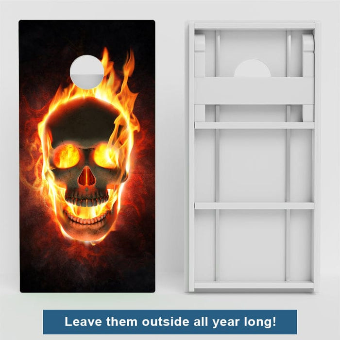 Boards Fire Skull Weather Proof Cornhole Boards
