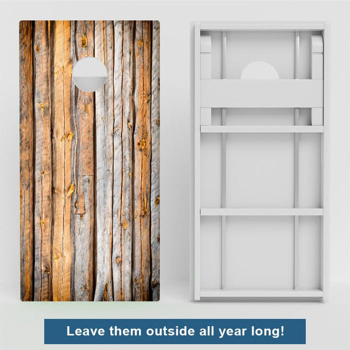 Boards Bark Wood Grain Weather Proof Cornhole Boards