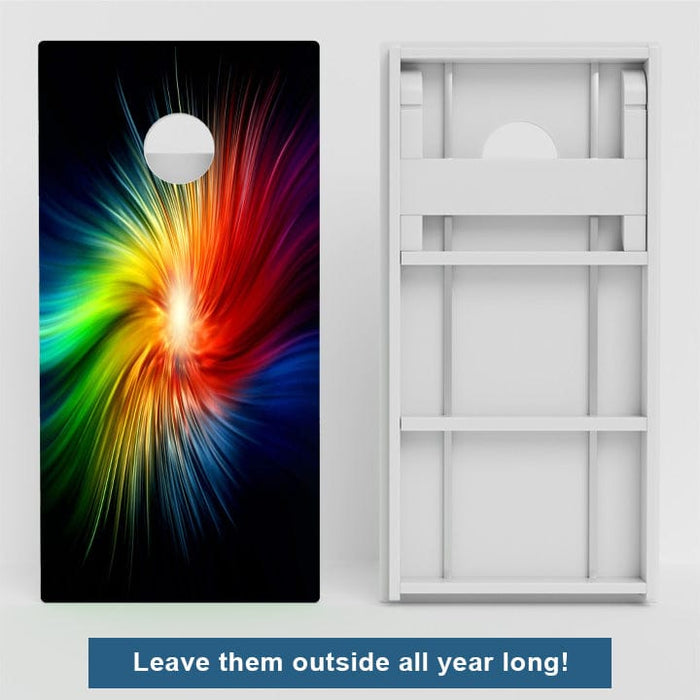 Boards Rainbow Swirl Weather Proof Cornhole Boards