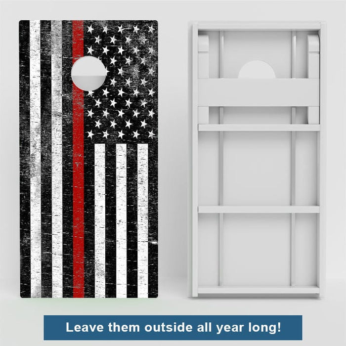 Boards Rustic Red Line Weather Proof Cornhole Boards