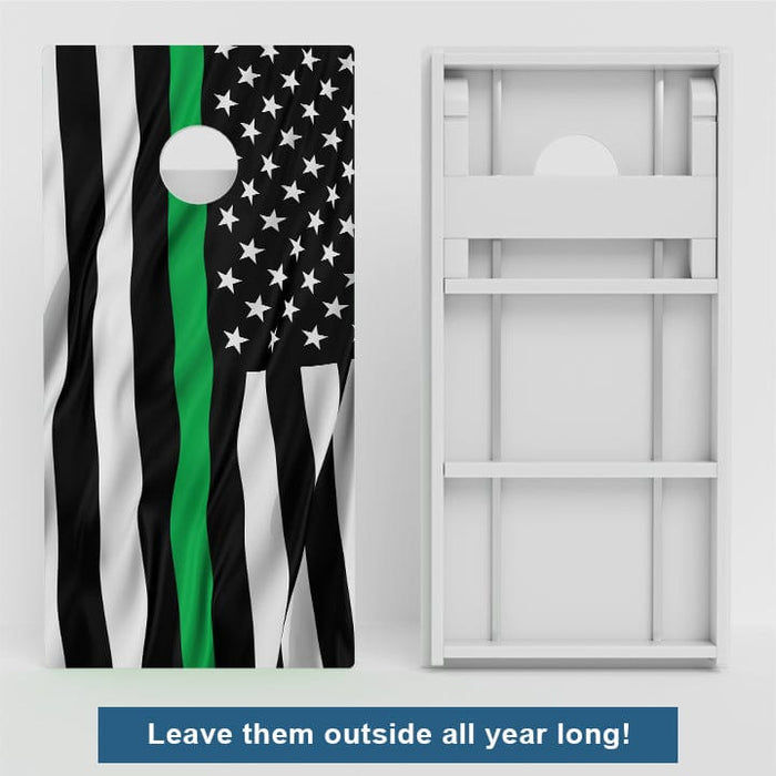 Boards Military Line American Flag Weather Proof Cornhole Boards