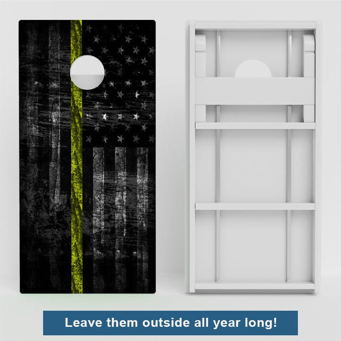 Boards Thin Yellow Line Dispatch Flag Weather Proof Cornhole Boards
