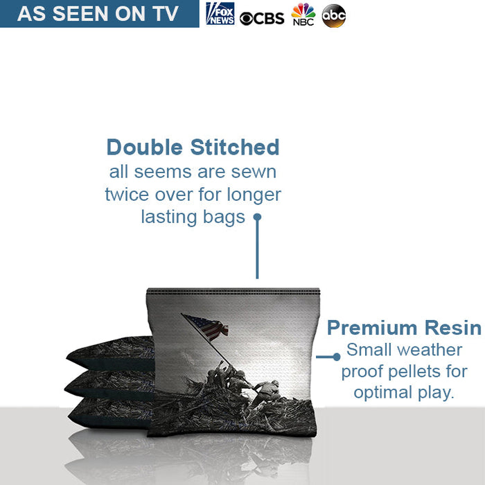 Soldiers Planting American Flag Cornhole Bags