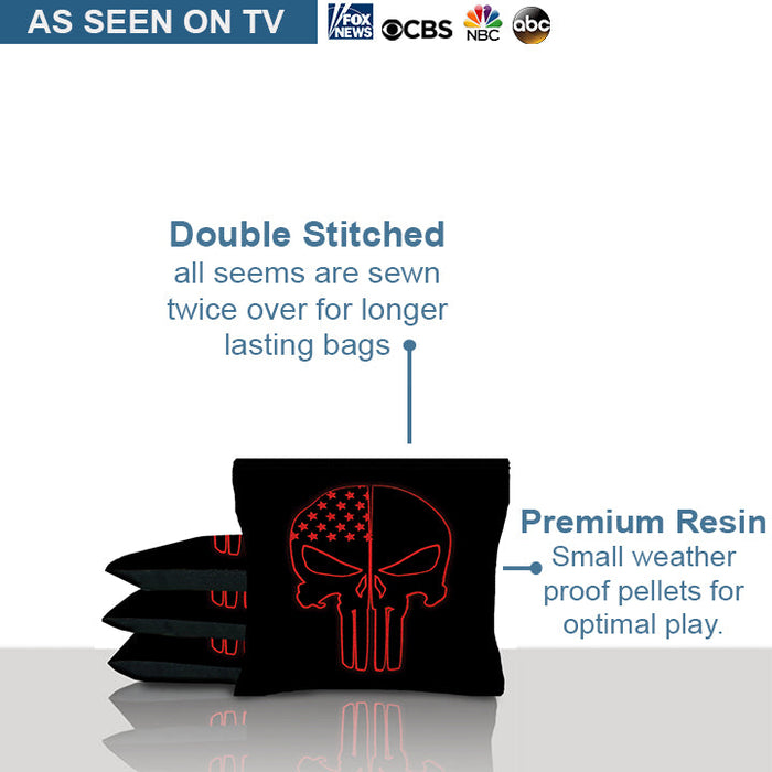 Red Skull Cornhole Bags