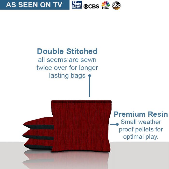 Red Wood Texture Cornhole Bags