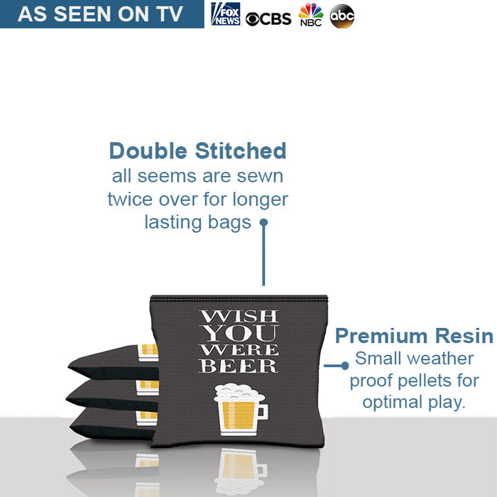 Wish You Were Beer Cornhole Bags