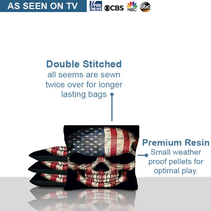 American Flag Punisher Skull Cornhole Bags
