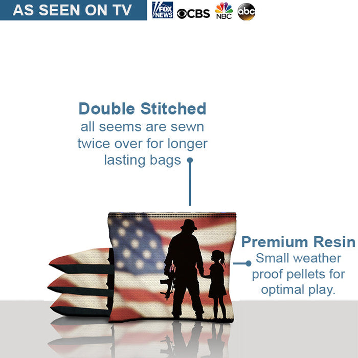 American Solider & Daughter Cornhole Bags