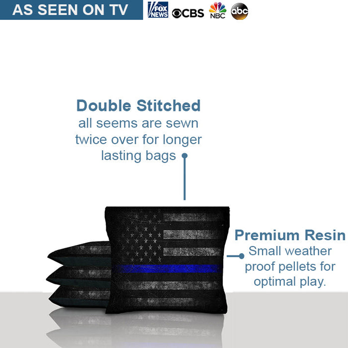 Thin Blue Line American Flag Cornhole Bags