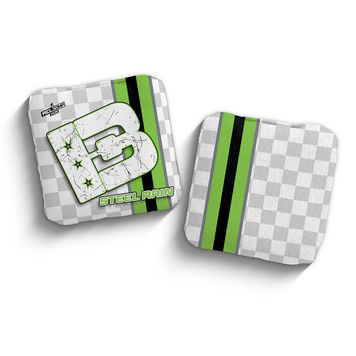 2026 Brotherhood Cornhole Steel Rain Checkered Edition ACL Comp Stamped Cornhole Bags