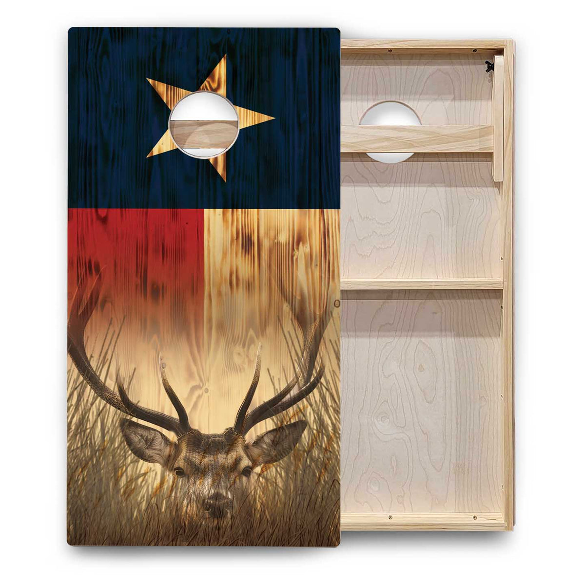 Hidden Deer & Fish Cornhole Boards - Backyard Series