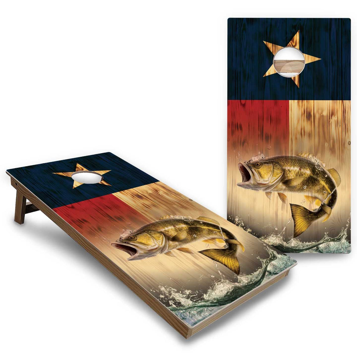 Hidden Deer & Fish Cornhole Boards - Backyard Series