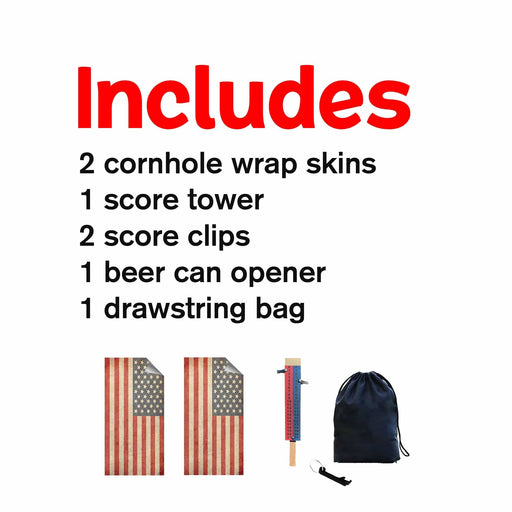 Classic Flag Cornhole Boards Wraps (Set of 2)