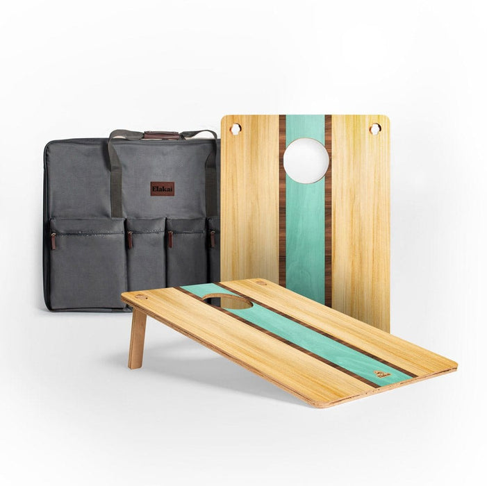 Cornhole Boards Retro Surf 22-in × 31-in Wood Travel Cornhole Boards Set | Weekender Collection