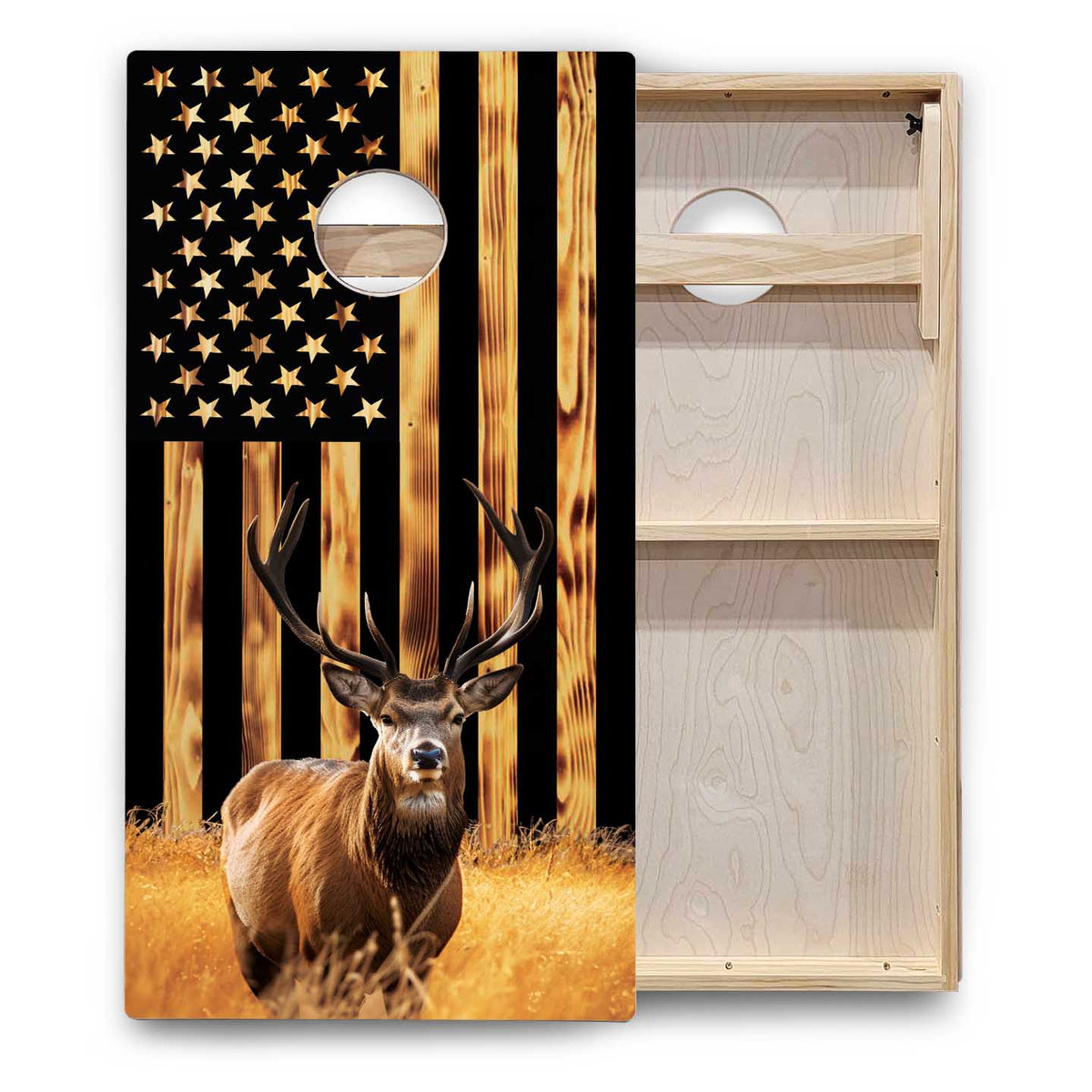 Colorful Deer & Fish Cornhole Boards - Backyard Series
