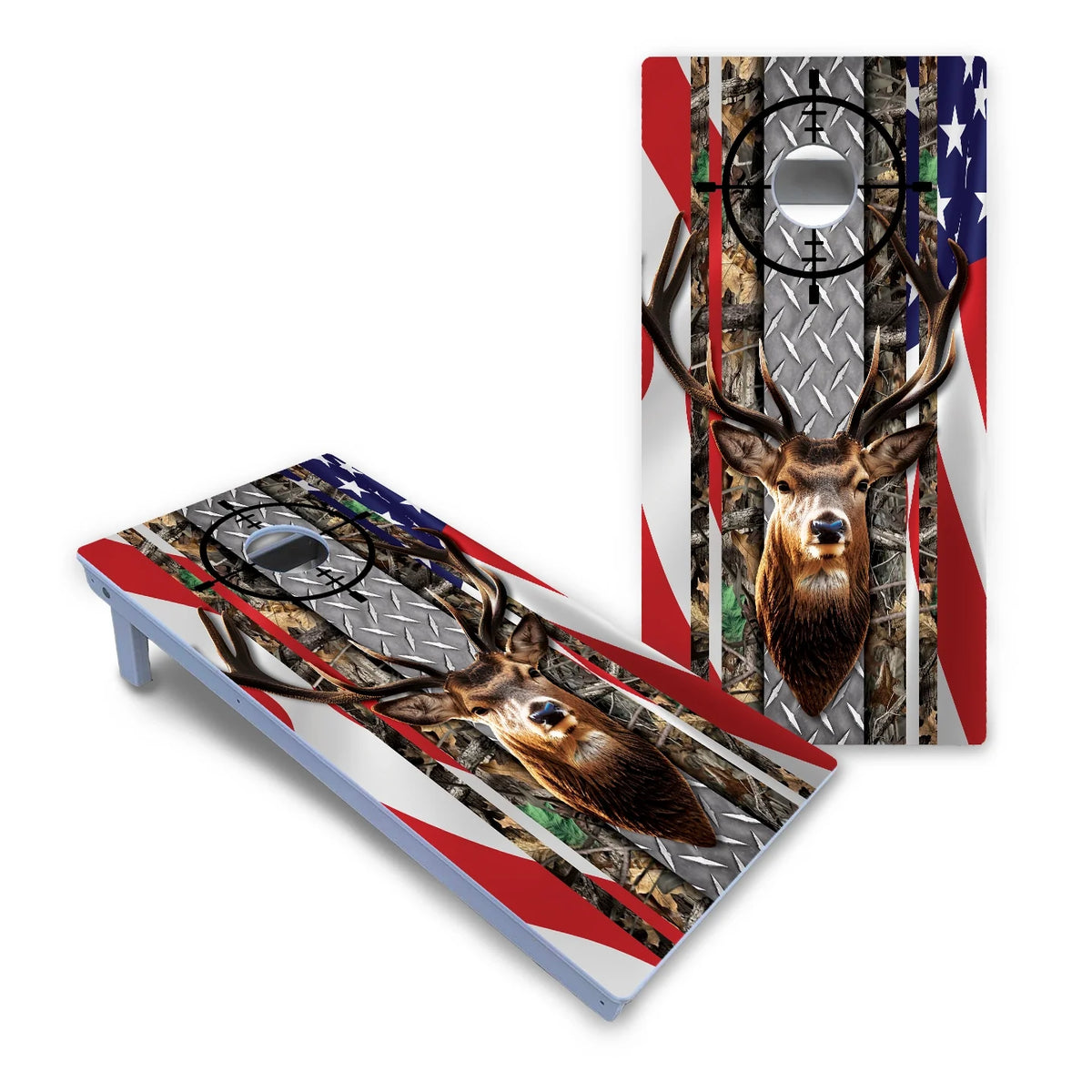 Scope Deer & Fish Cornhole Boards - All Weather Series
