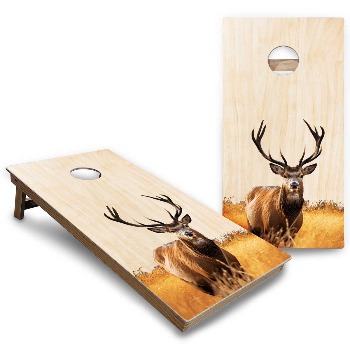 Colorful Deer & Fish Cornhole Boards - Backyard Series