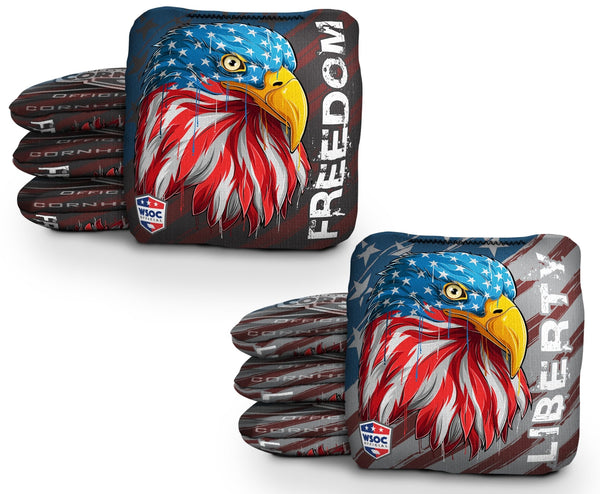 Cornhole Bags 8 Pro Cornhole Bag Set - Freedom & Liberty Eagle