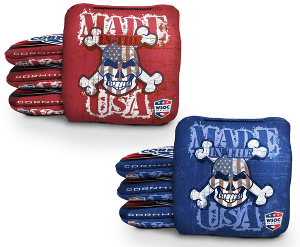 Cornhole Bags 8 Pro Cornhole Bag Set - Made in USA Red Blue