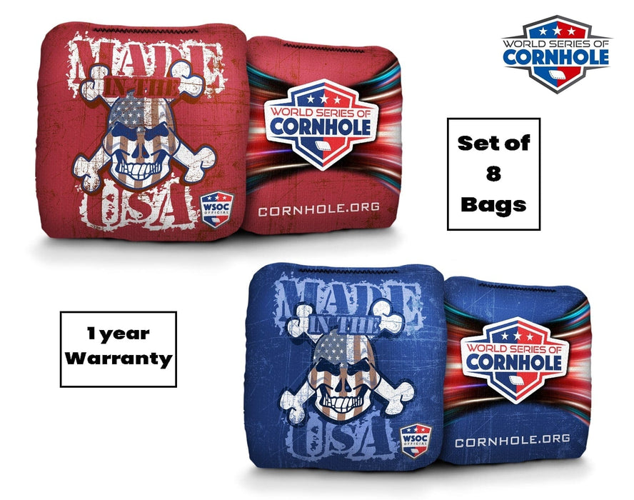 Cornhole Bags 8 Pro Cornhole Bag Set - Made in USA Red Blue