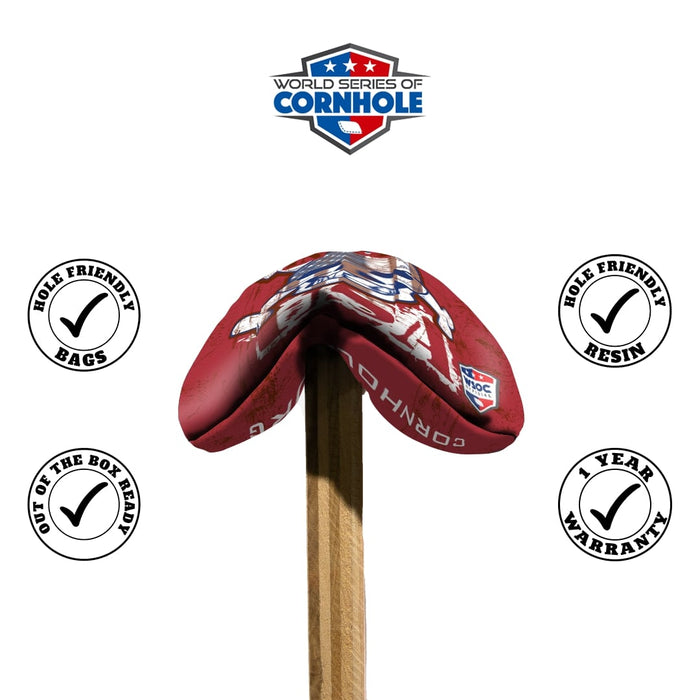 Cornhole Bags 8 Pro Cornhole Bag Set - Made in USA Red Blue