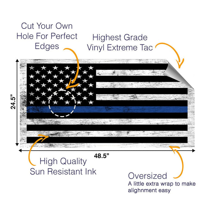 Blue Lines Wood Cornhole Boards Wraps (Set of 2)