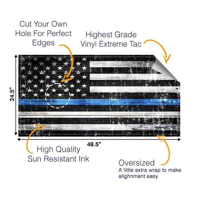 Blue Lines Rustic Cornhole Boards Wraps (Set of 2)