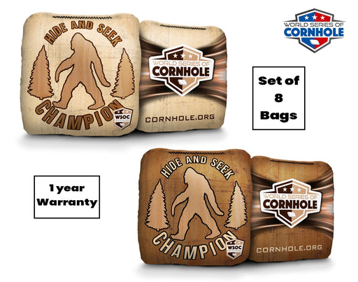 Cornhole Bags 8 Pro Cornhole Bag Set - Bigfoot Hide and Seek Tan Dark Tan