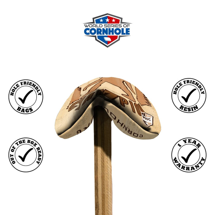 Cornhole Bags 8 Pro Cornhole Bag Set - Bigfoot Hide and Seek Tan Dark Tan