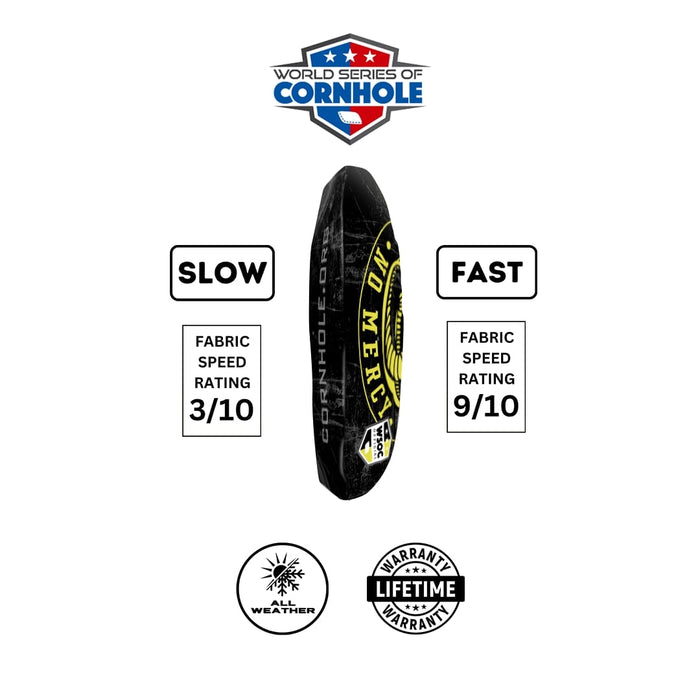 Cornhole Bags 8 Pro Cornhole Bag Set - Strike First Strike Hard Black & Yellow